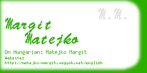 margit matejko business card